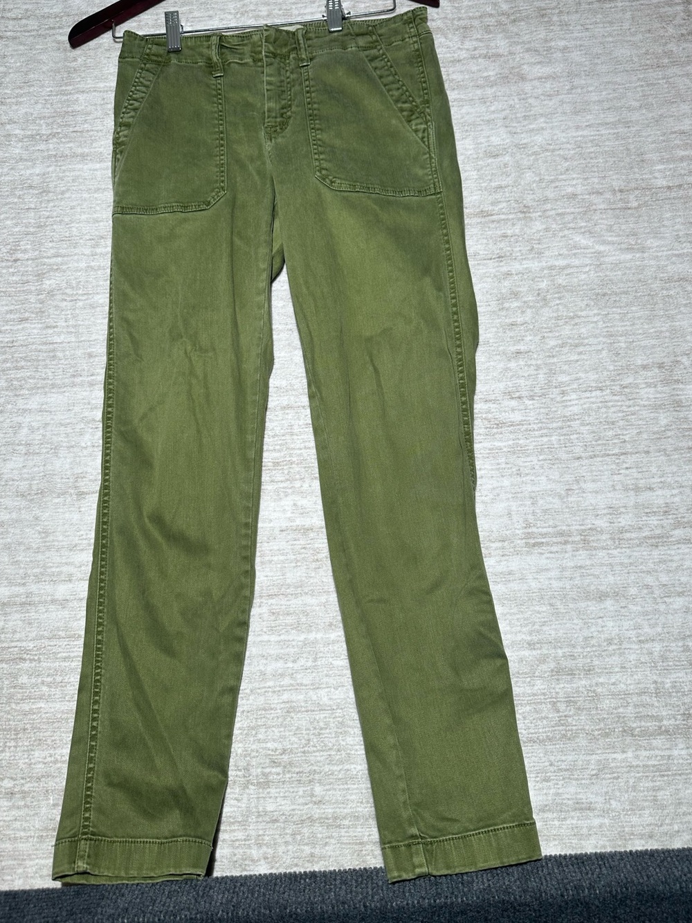 J. Crew Olive Green Straight-Leg Jeans